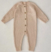 Mini Fashion™ - Beige strikket romper