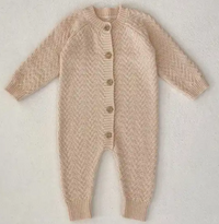 Thumbnail for Mini Fashion™ - Beige strikket romper