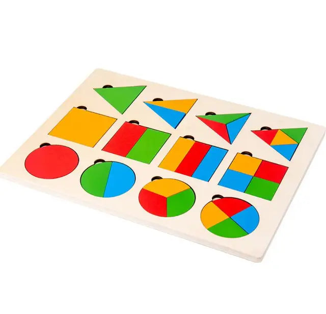 Woods™ - sjovt puslespil til småbørn - geometrisk Montessori form-puslespil