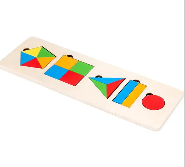 Woods™ - sjovt puslespil til småbørn - geometrisk Montessori form-puslespil
