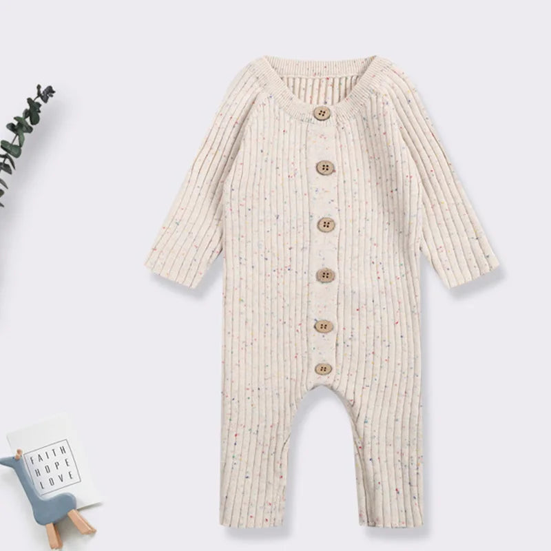 Mini fashion™ - Blødt 'strikket' bomuldsstof - Strikket Romper