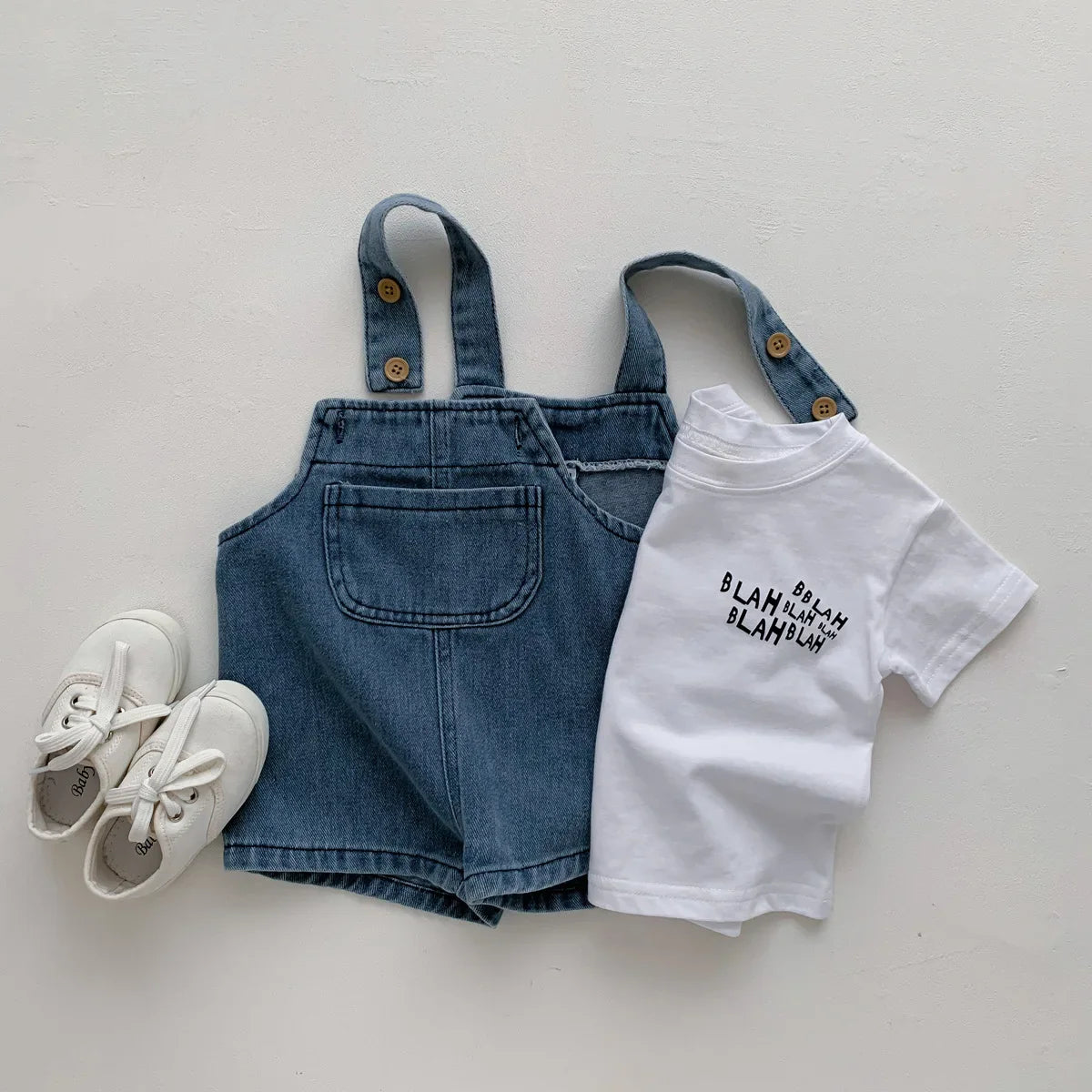 Mini Fashion™ - Drenge Alle Vegne - Denim tøjsæt